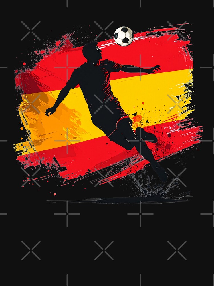 Spain Soccer Player Art — España Football Flag Action Fan Print by icemanphotos