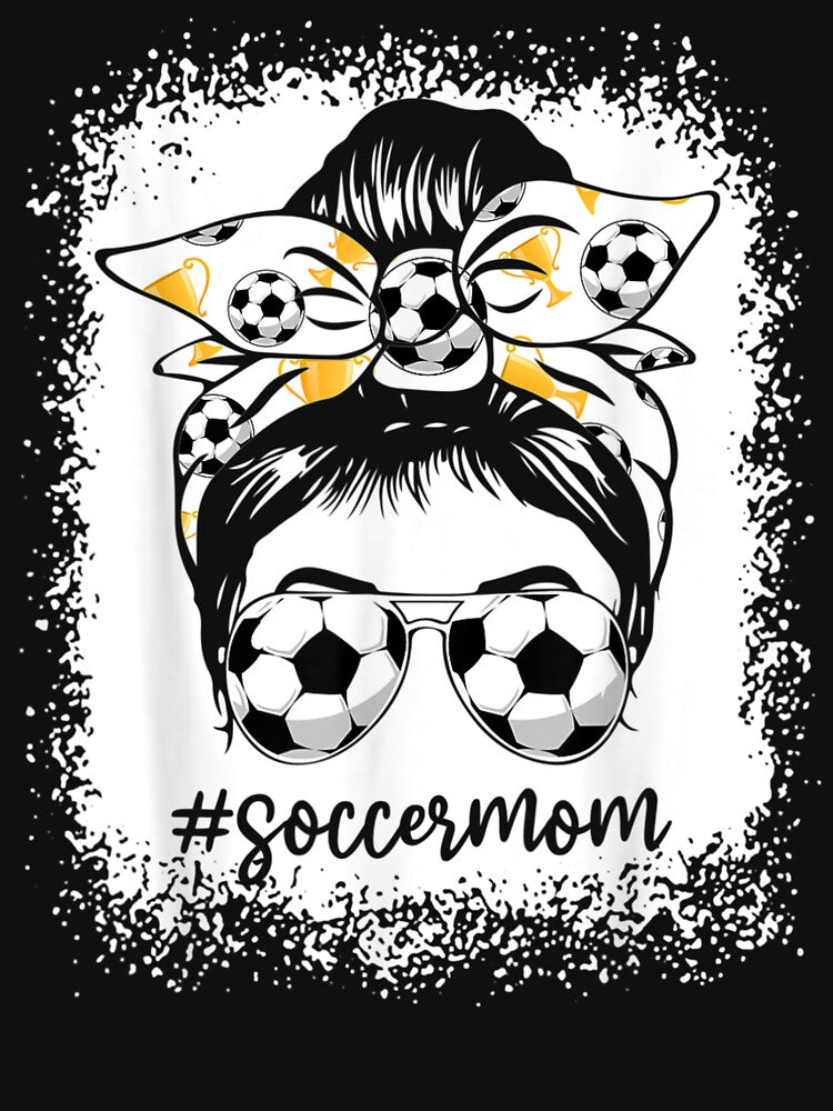 Women Soccer Mom Messy Bun Soccer Lover by georgebuckart
