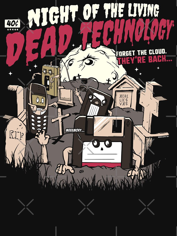 The Living Dead Technology Funny Halloween Geeky by Nerd Shizzle