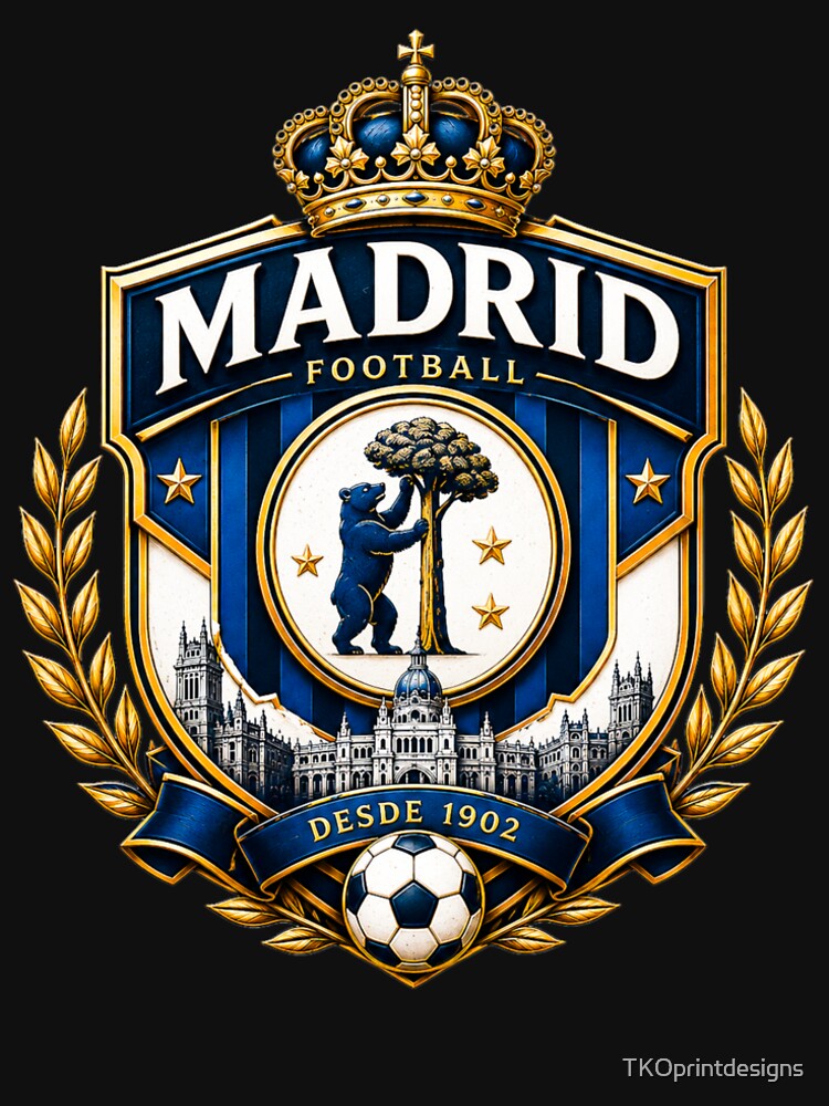 Madrid Football Crest Logo | City Pride Soccer Fan Emblem | Bear and Tree Heritage Design by TKOprintdesigns