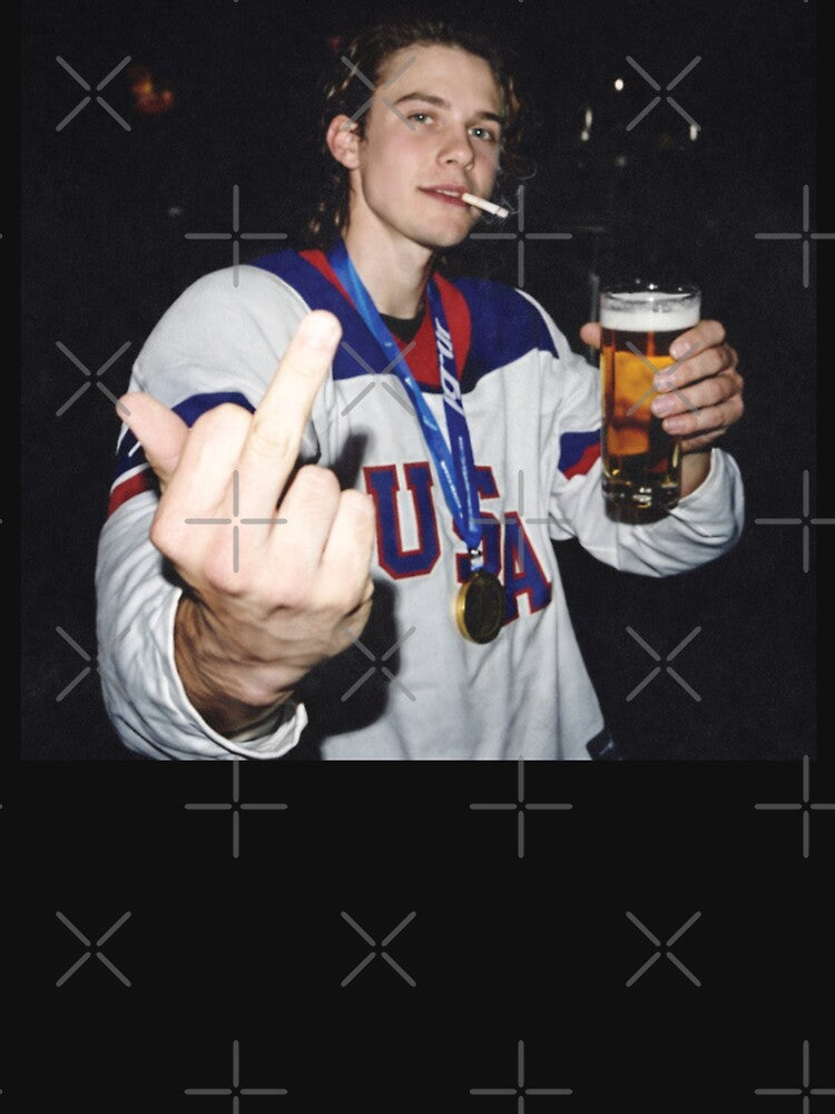 Funny Jack Hughes USA Gold Hockey, Patriotic Hockey, Hockey Graphic, American Hockey Pride by sugarghoulz