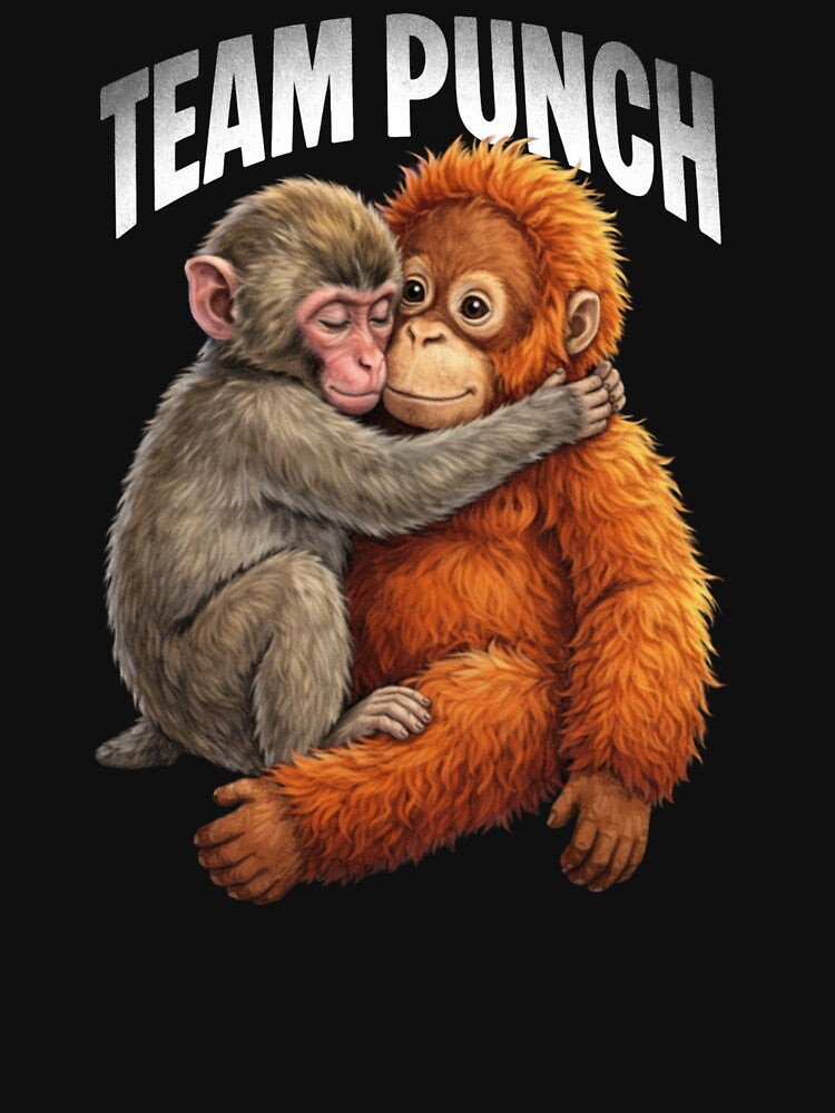 Team Punch Cute Monkey Hug Graphic T-Shirt by AMICO77