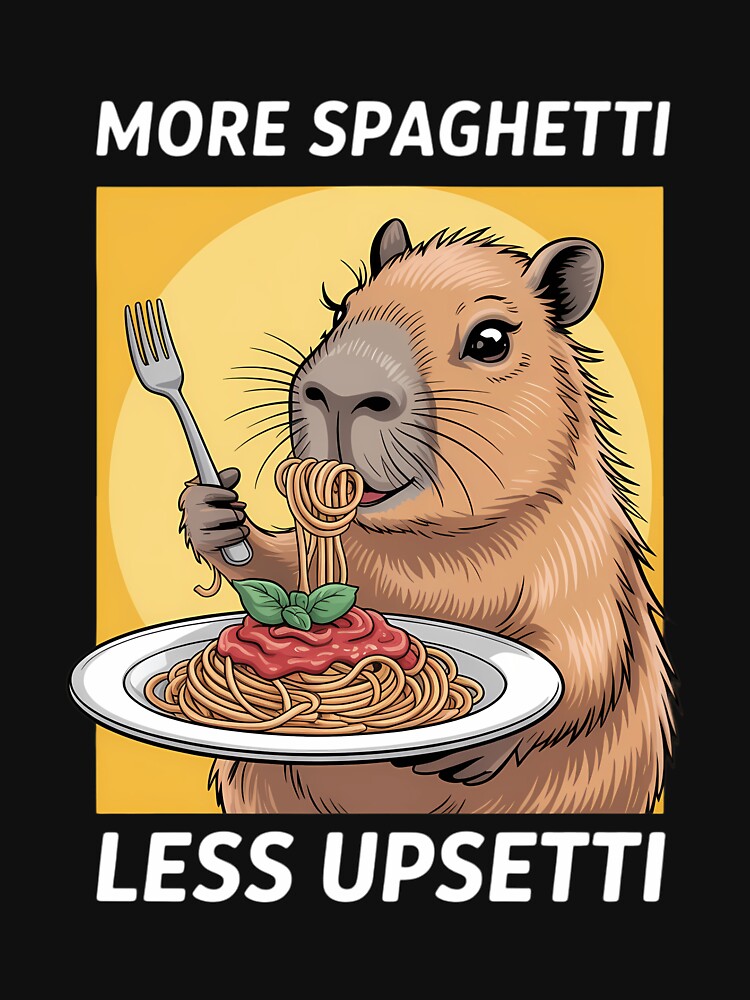 More Spaghetti Less upsetti Capybara Eating Pasta by CruelShadesSt