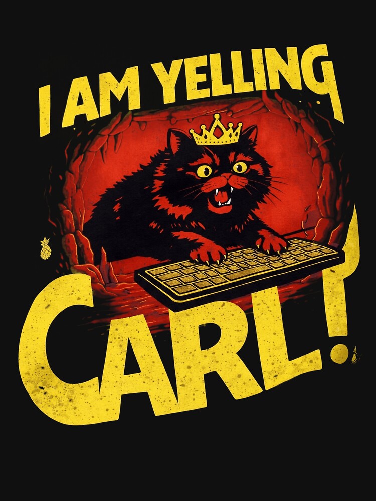 I Am Yelling Carl Fantasy Bookish Geeky Cat by RDGNR