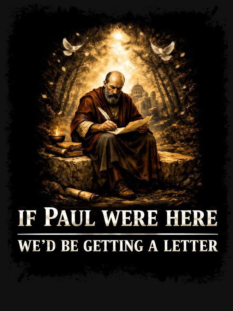 If Paul Were Here We’d Be Getting a Letter – Funny Christian Bible Quote Apostle Paul Humor by PosiMCreations