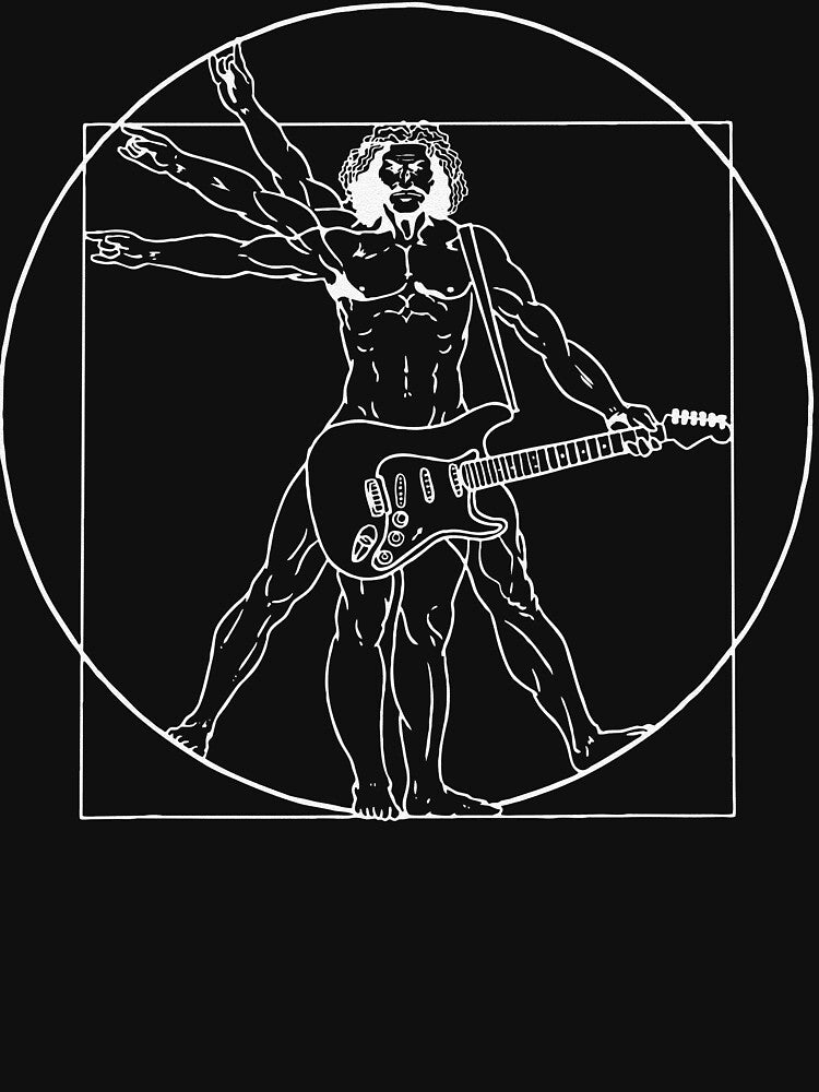 Vitruvian Man Guitar Music Player Da Vinci Guitarist by miquelmcmullen
