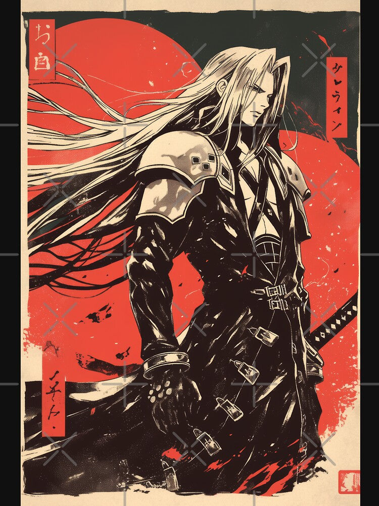 Sephiroth Warned Vintage Poster by AnimeArsenalPrints