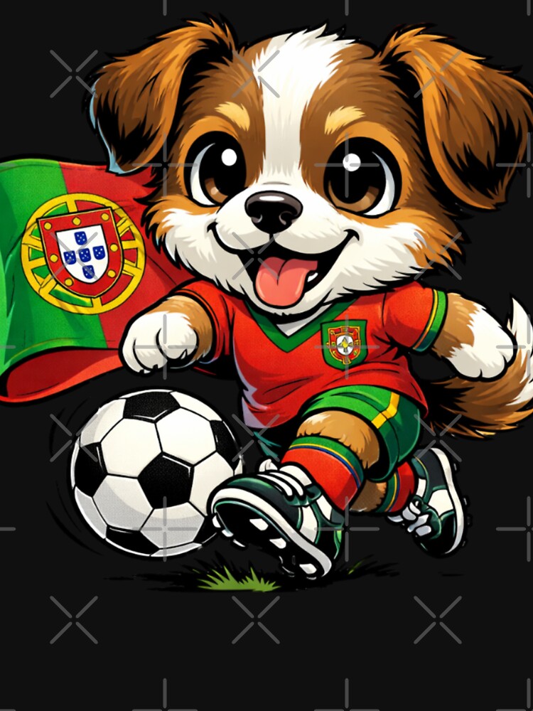 Cute Dog Portugal Soccer Fan Football Player by Tsugraf Designs