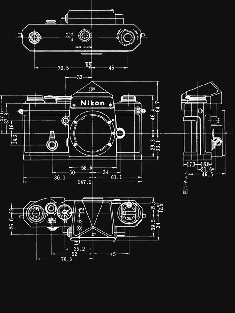 Nikon F Blueprint Vintage Classic Camera by selvacifa