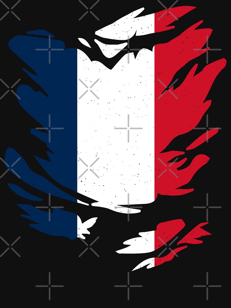 RIPPED SHIRT FLAG INSIDE - FRANCE - Fans and Teams for Men and Women T-shirt by wallsandpatts