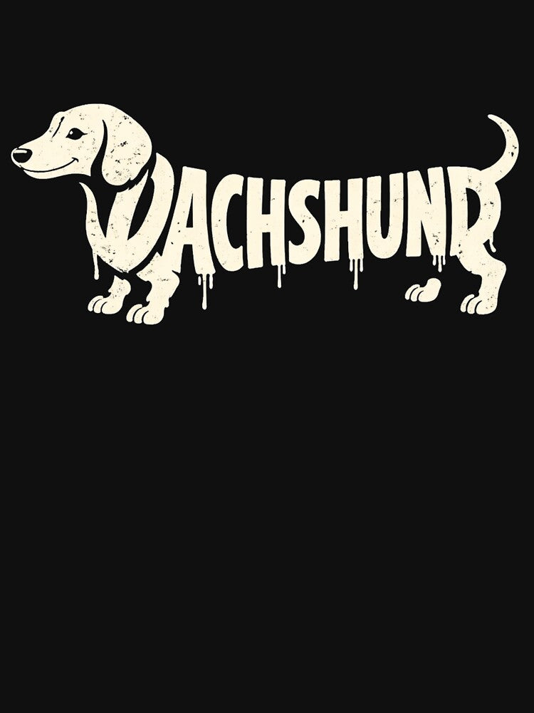Dachshund Typography Dog Silhouette Funny Wiener Dog Design by BetcherStudio