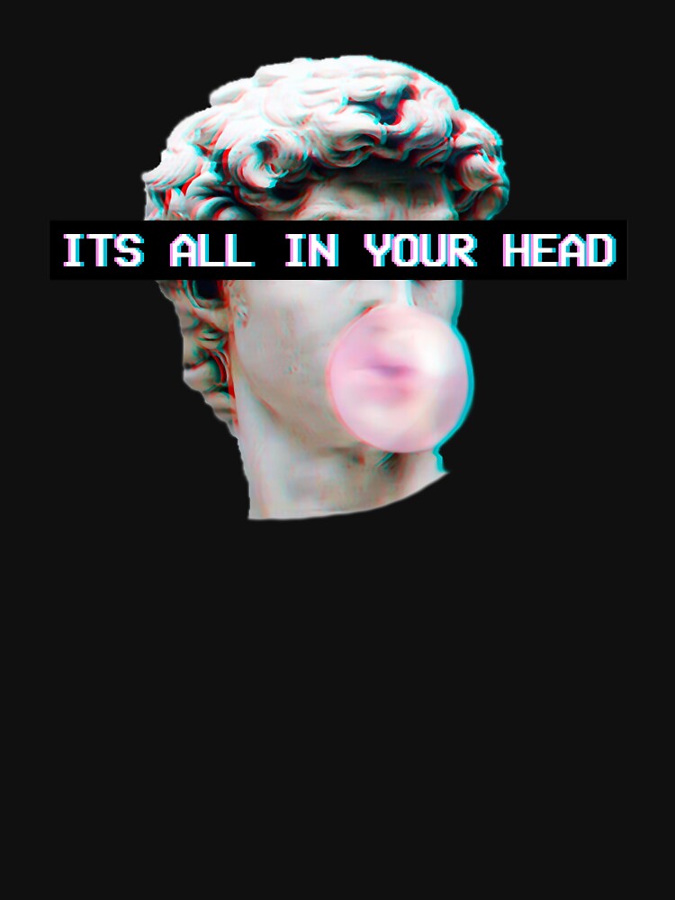 Vaporwave Aesthetic Art Glitch 90s Its All In Your Head by Hitagivapor