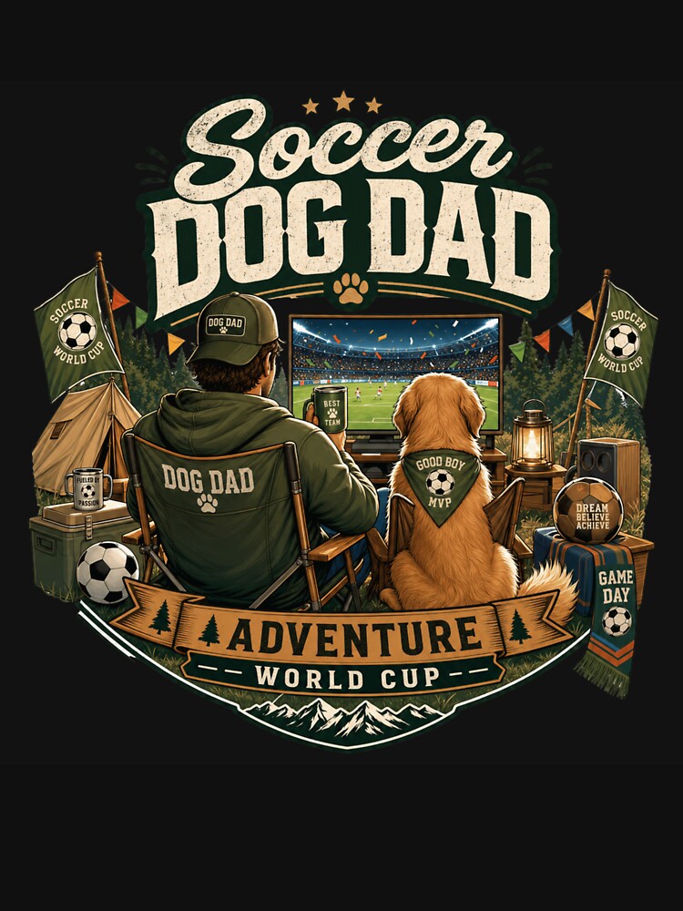 Adventure Soccer Dog Dad World Cup Camping Kawaii by Ashley critters