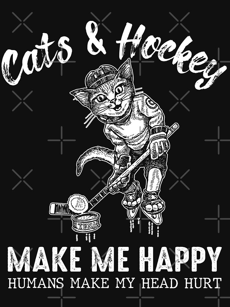 Cat and Hockey Make Me Happy by tantann