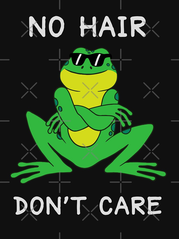 Funny Bald No Hair Don't Care Cute Frog by Zagach Letters