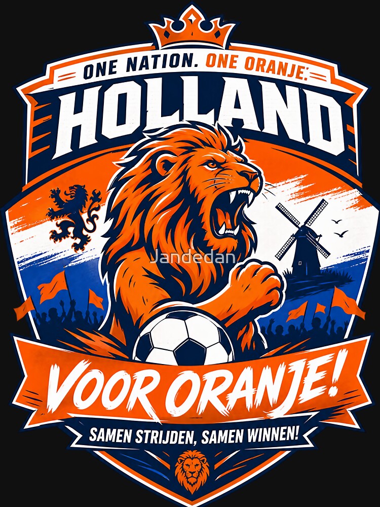 Netherlands Football Emblem, Dutch Soccer Fan Badge by Jandedan