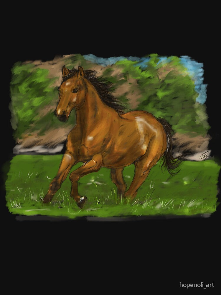 Wild Horse Running Through Nature by hopenoli_art