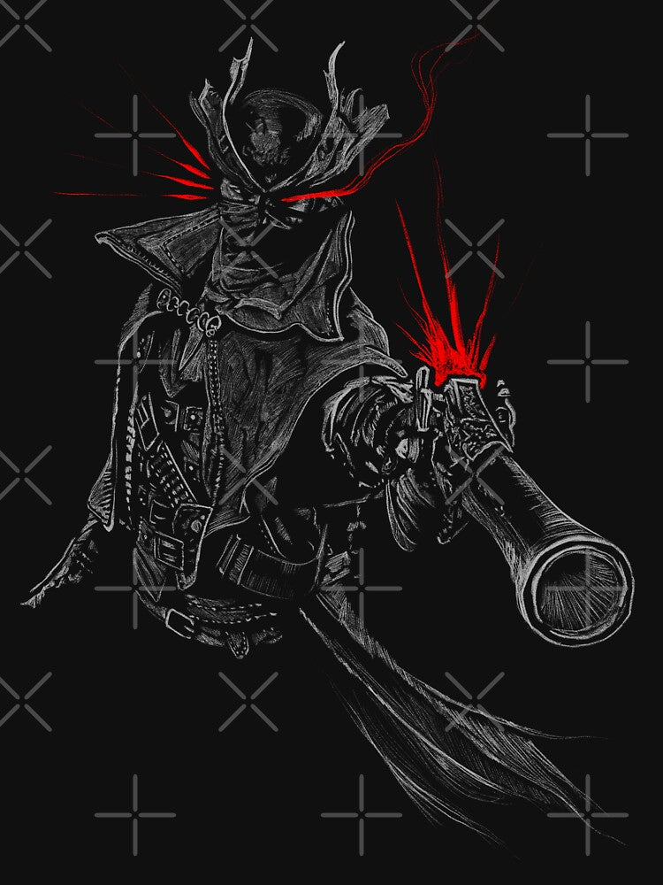 Bloodborne Hunter With Gun – Gothic Soulsborne Hunter Artwork by trentnin