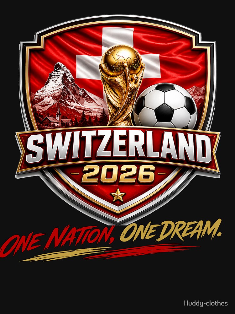 Switzerland Football 2026 Fan Crest | Swiss  Supporter Hopp Schwiiz | Switzerland Football Pride | Swiss Soccer Fan Shirt by Huddy-clothes