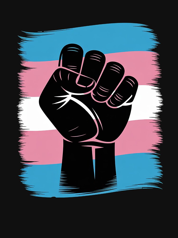 Transgender Fist LGBT-Q Cool Trans Pride Flag Color Ally by JessicaWalshdf