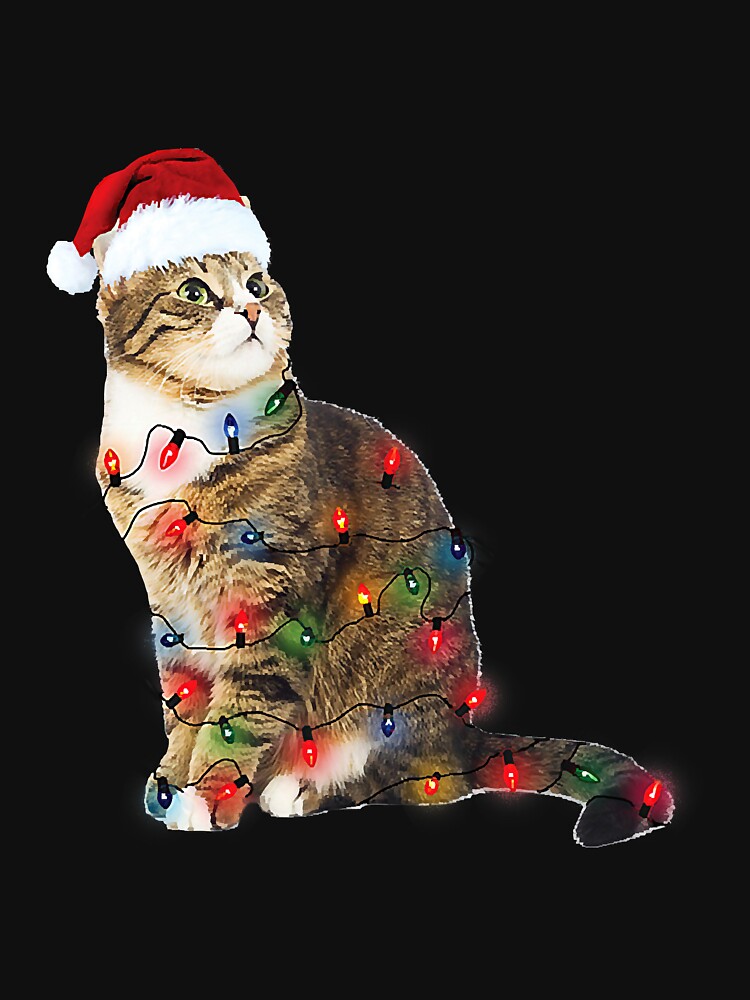 Santa Cat Tangled Up In Lights by deanba81741