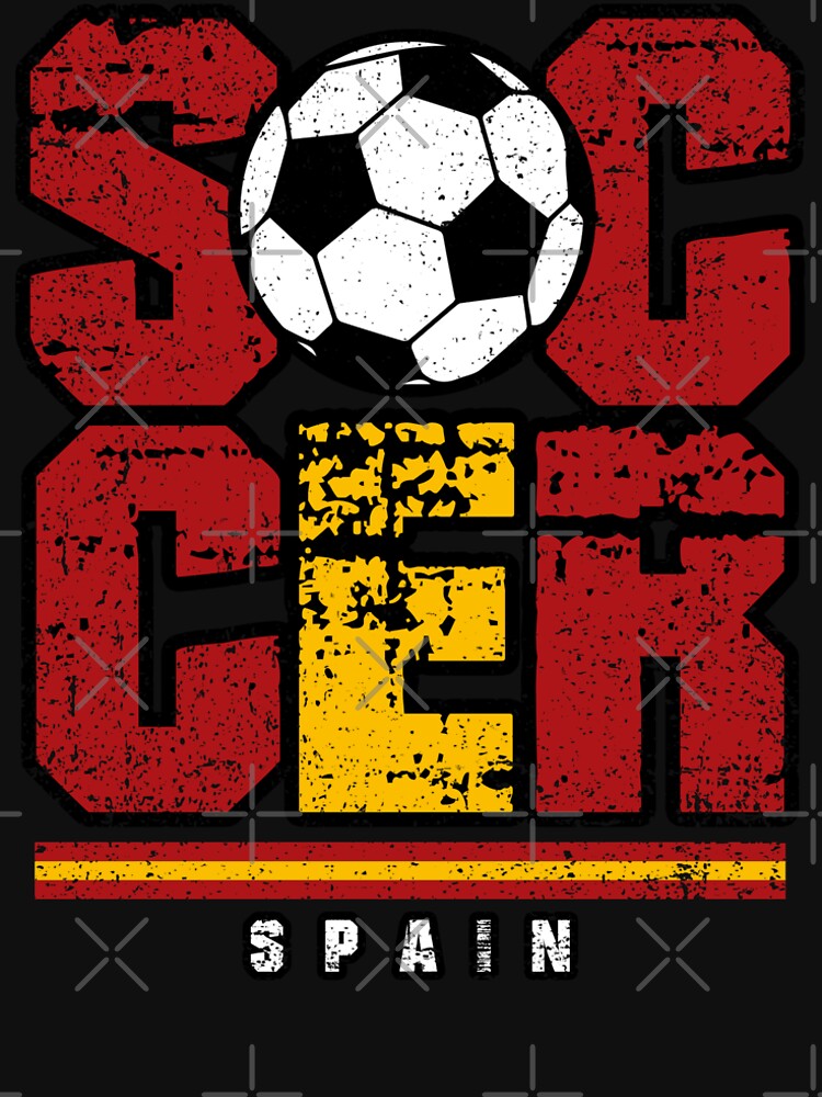 SOCCER TEAMS BIG TEXT SOCCER - SPAIN - Fans and Teams for Men and Women T-shirt by wallsandpatts