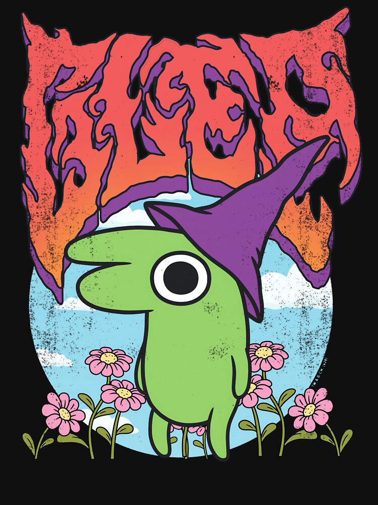 Smiling Friends Glep Vintage Heavy Metal Flowers Cartoon by BusanBlueCZ