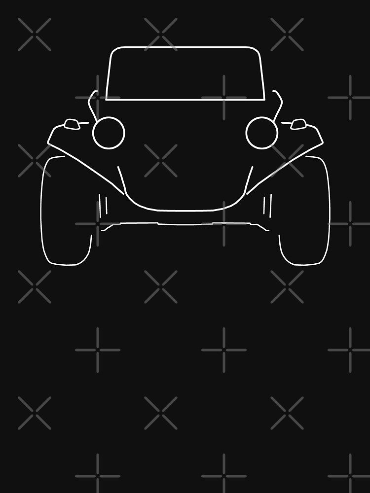 1960s classic dune buggy car white outline graphic by soitwouldseem