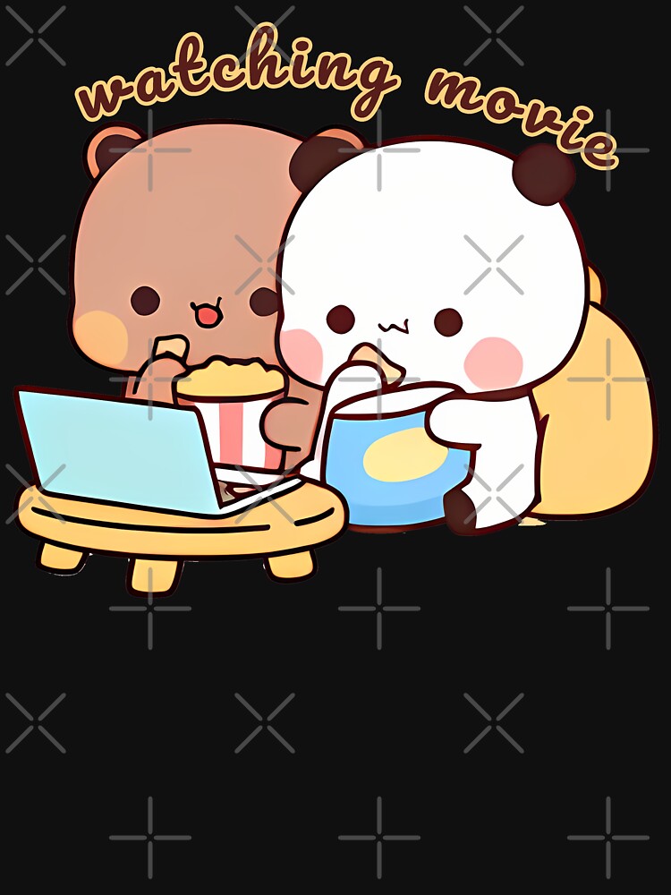 Bubu and Dudu's Cozy Movie Night - Enjoying Popcorn and Friendship While Watching a Movie by FebricFusion