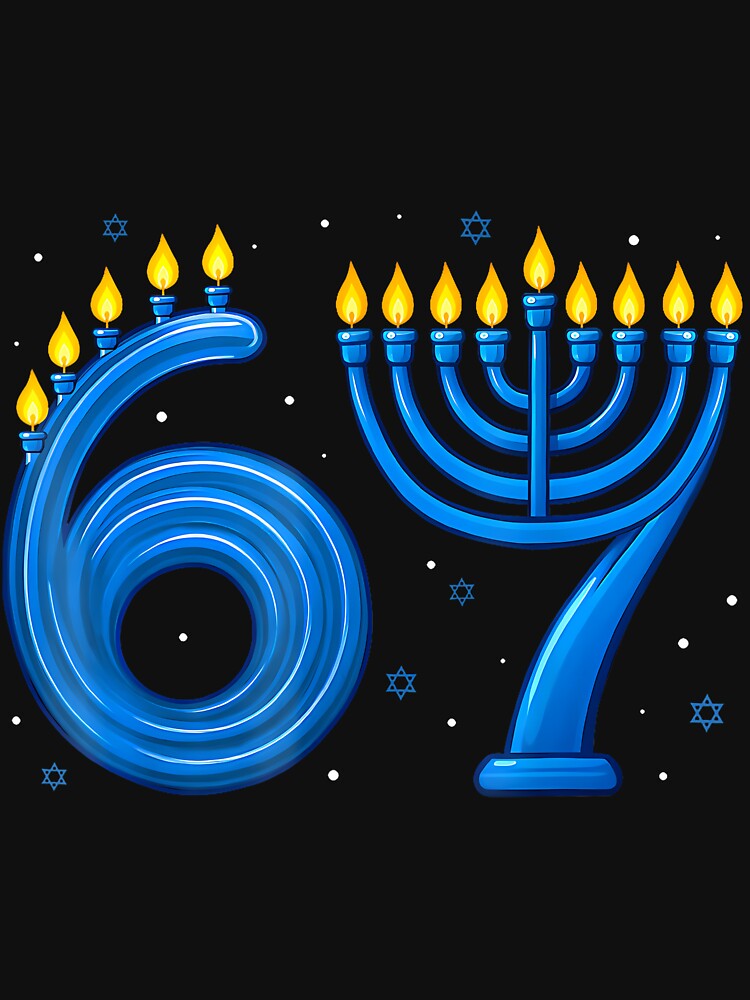Funny Six Seven 67 Meme Sarcastic Hanukkah Chanukah Men by AileighKyser