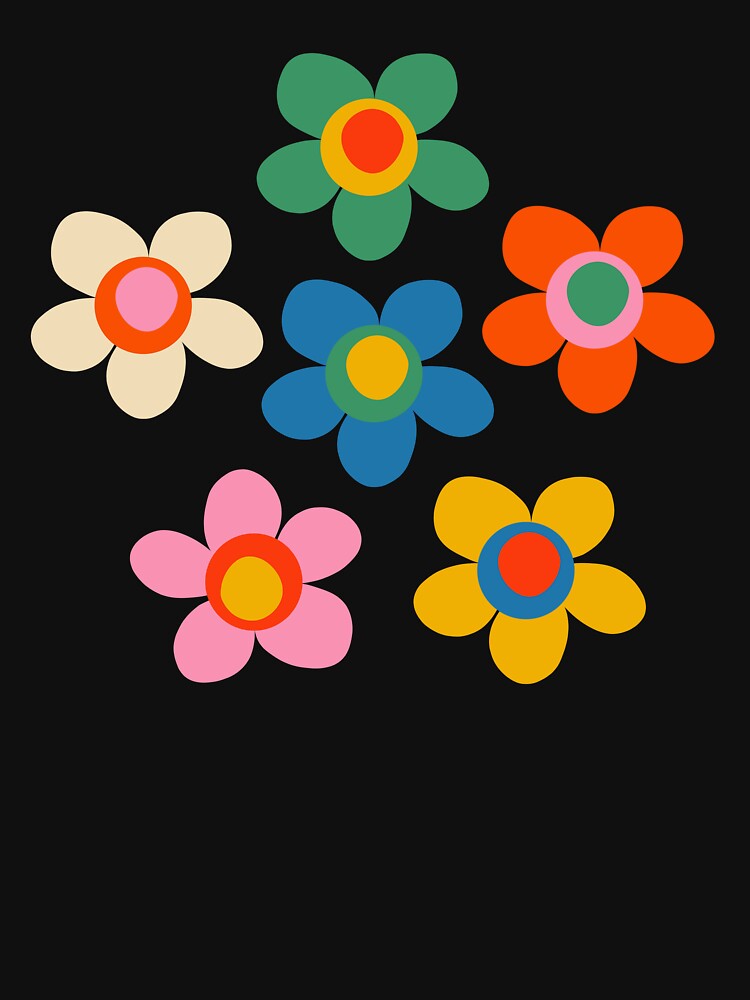 Cheerful Maisie Flowers Colorful Floral Pattern on Pink by kierkegaard