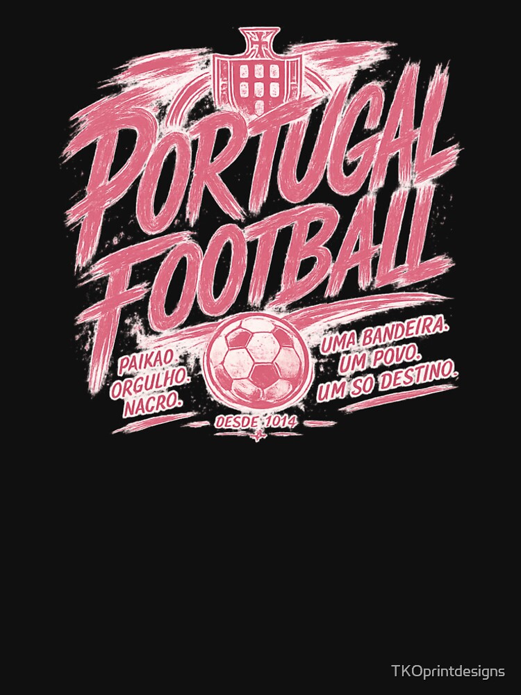 Portugal Football Blush Typography Design | National Soccer Fan Art by TKOprintdesigns