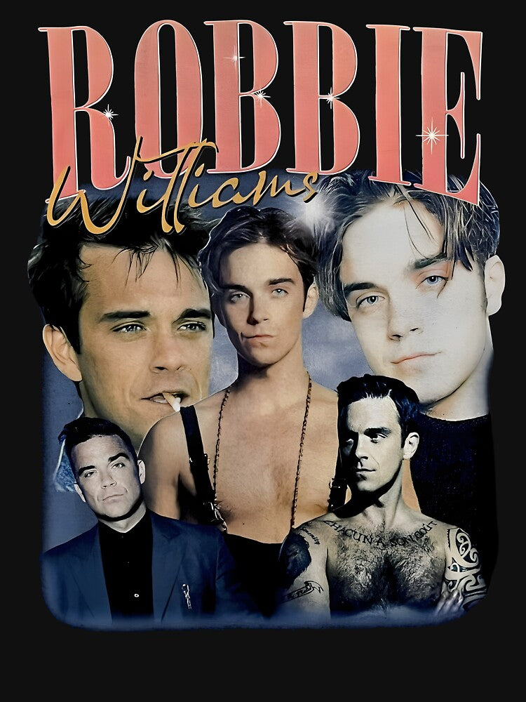 Robbie Williams 2025 Tour Retro Fan Art by RussCrosby