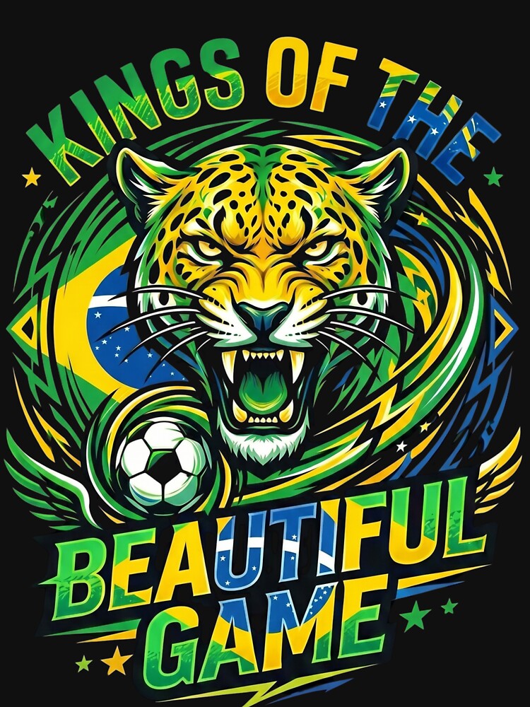 Kings of the Beautiful Game Brazil Jaguar Fan Shirt by VizoArt-Studio