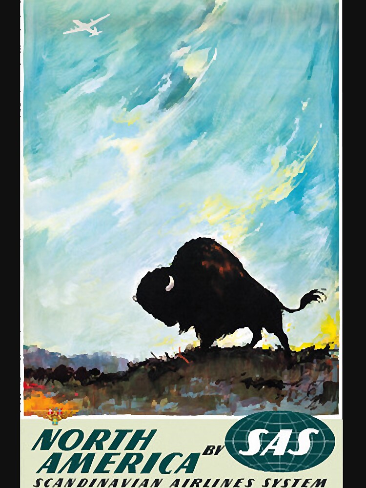 Vintage Travel Poster North America SAS by NakkenOttavio