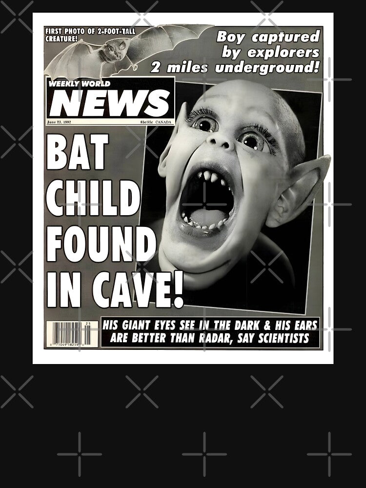 Bat Boy Classic Vintage Retro Supermarket Tabloid Cover Design by CoupleCrafters