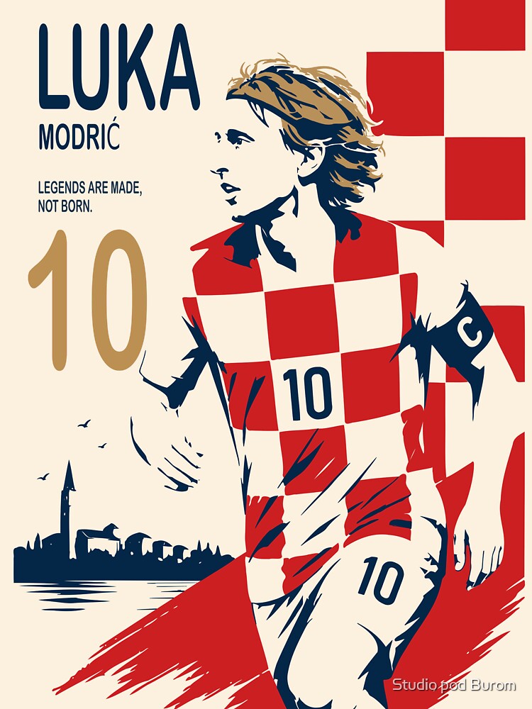 Luka Modrić Croatia Football Legend Poster by Studio pod Burom