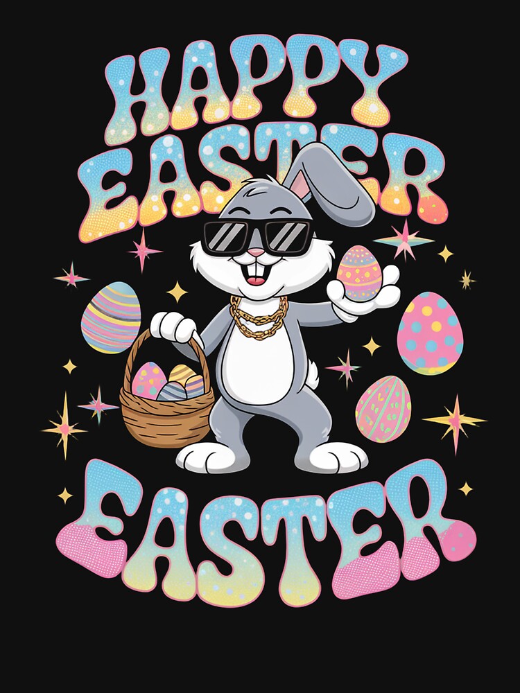 Happy Easter Bruh Funny Bunny Rabbit Easter Kids Boys Mens by TalalosART