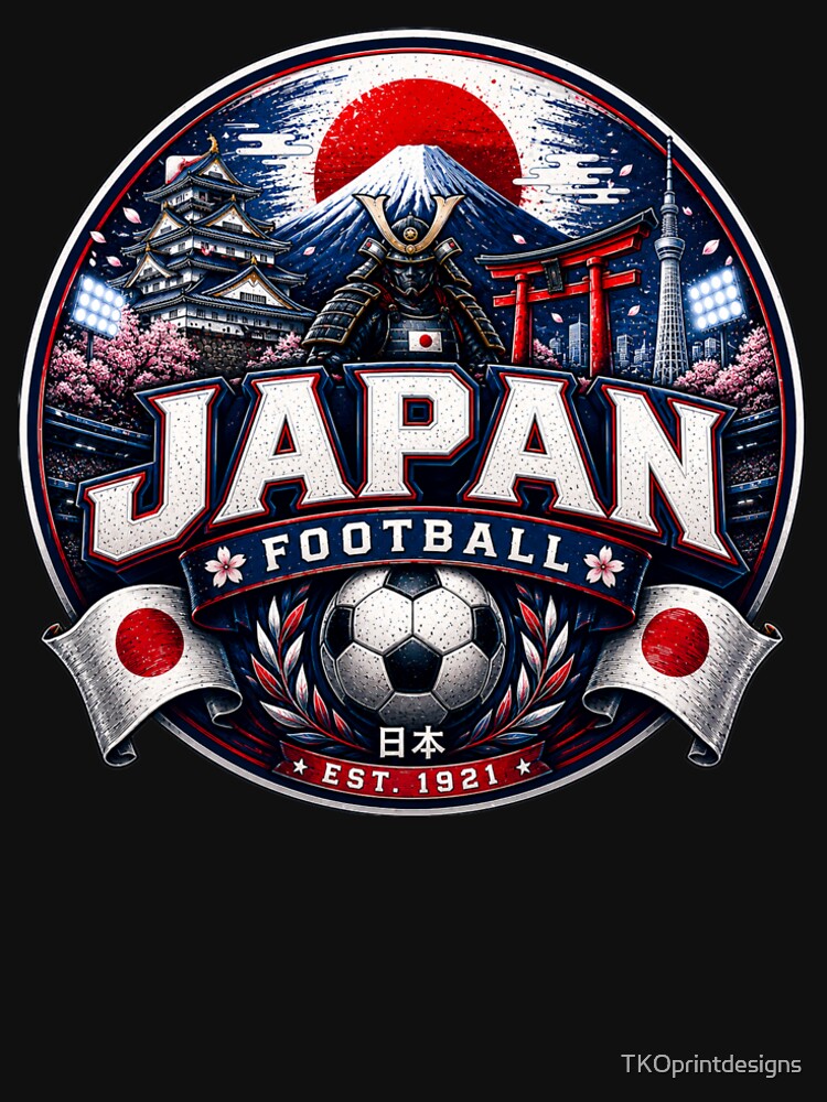 Japan Football Badge Logo – Hardcore Soccer Fan Crest by TKOprintdesigns