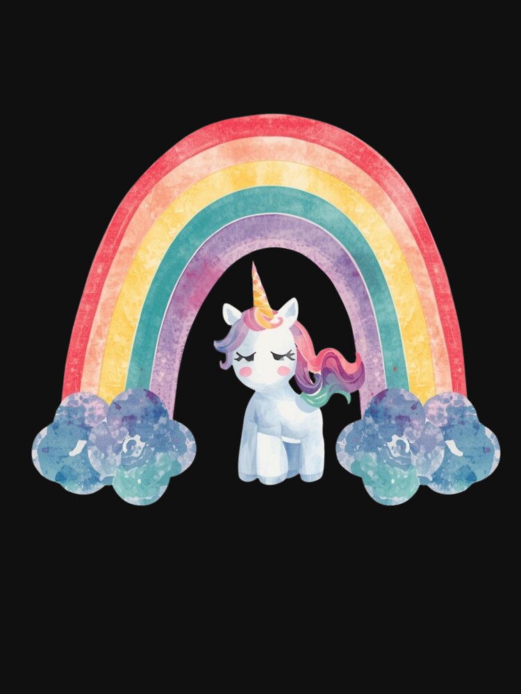 Pastel Watercolour Unicorn Close Up – Teal Pink Purple Fantasy Art Print by EnviousPrints
