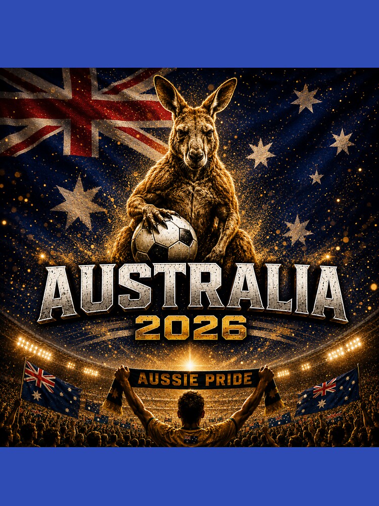 Australia 2026 Football Fan Design | Aussie Pride Kangaroo Soccer Supporter I World Cup Inspired Design by Winetastic-Art
