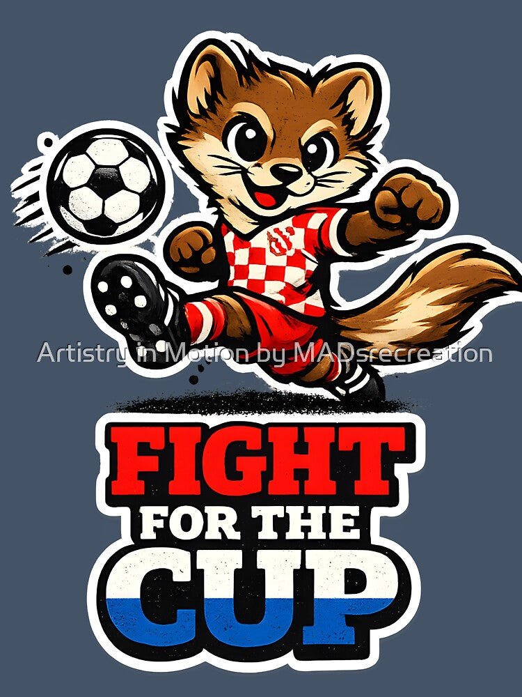 Cute Croatia Marten Football Mascot – Fight for the Cup Soccer Player Sticker, T-Shirt & Vector Design by  Artistry in Motion by MADsrecreation
