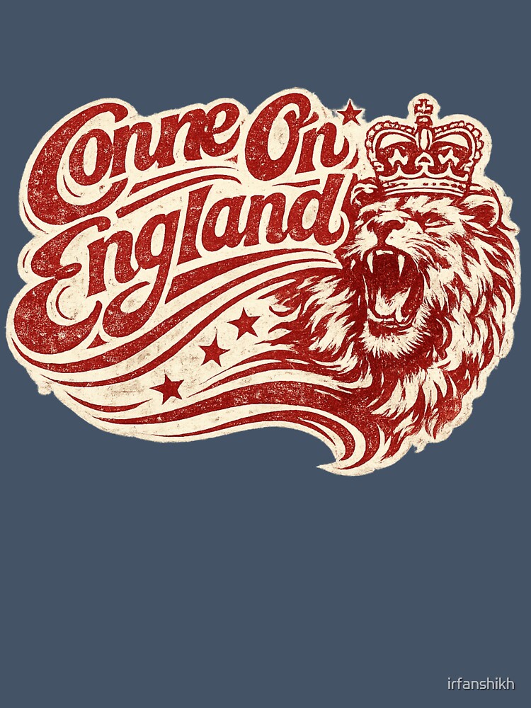 Come On England Vintage Lion Crown Football Art – England Soccer Supporter | England Fan Gift 2026 by irfanshikh