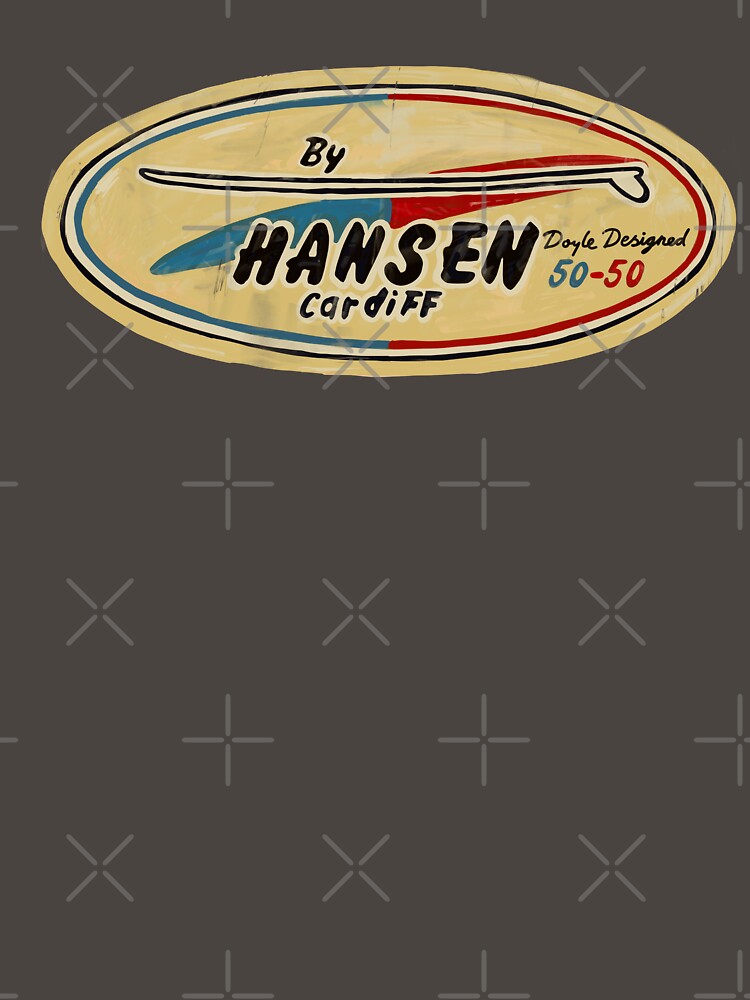 Vintage Longboard Surfing T shirt sixties Hansen style decal Logo by Kludoman