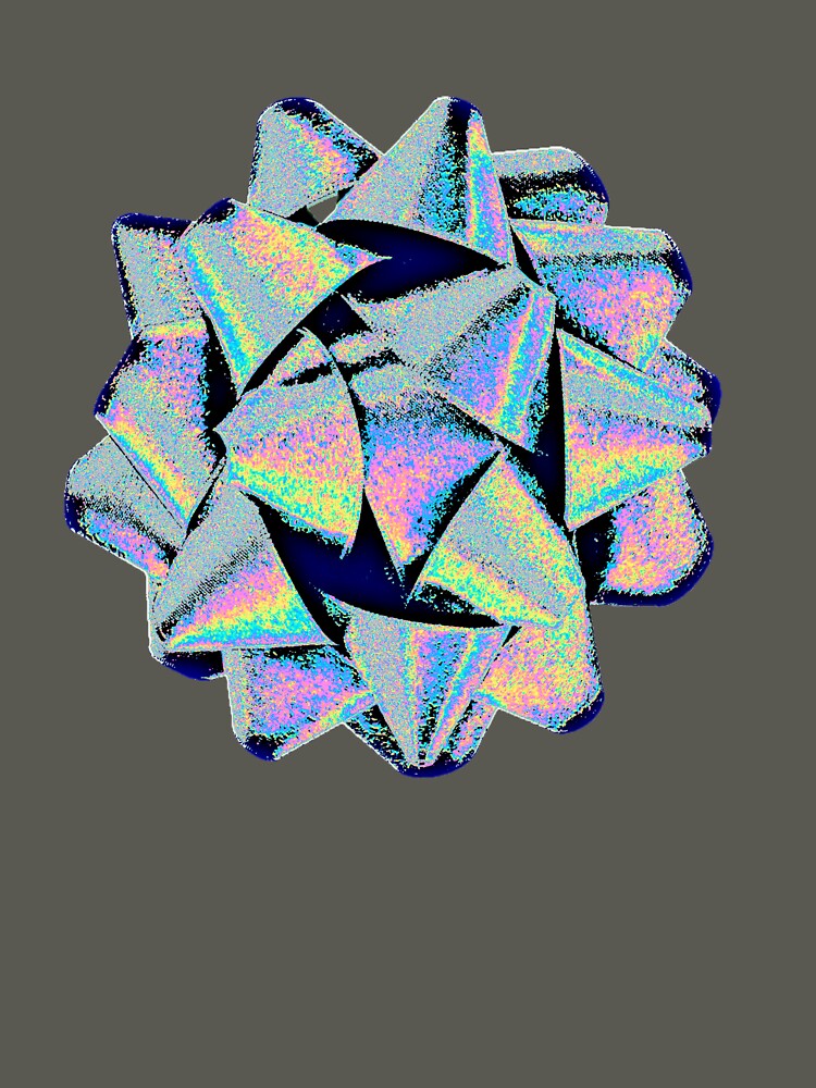 Silver Holographic Bow by dinaaaaaah