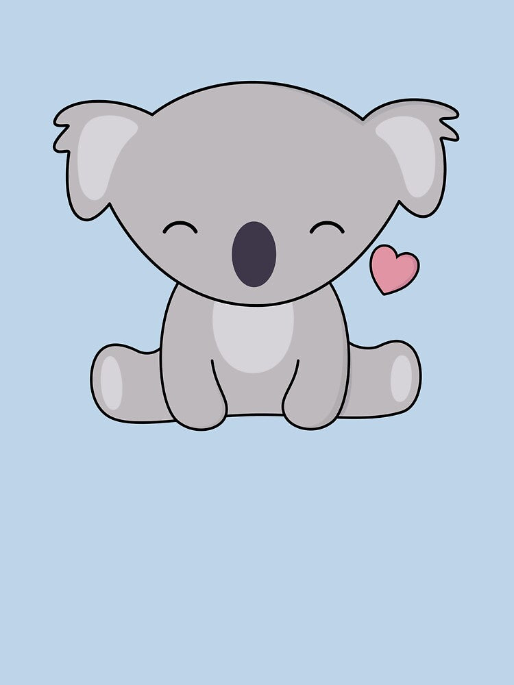 Kawaii Cute Koala Loves Hearts by wordsberry
