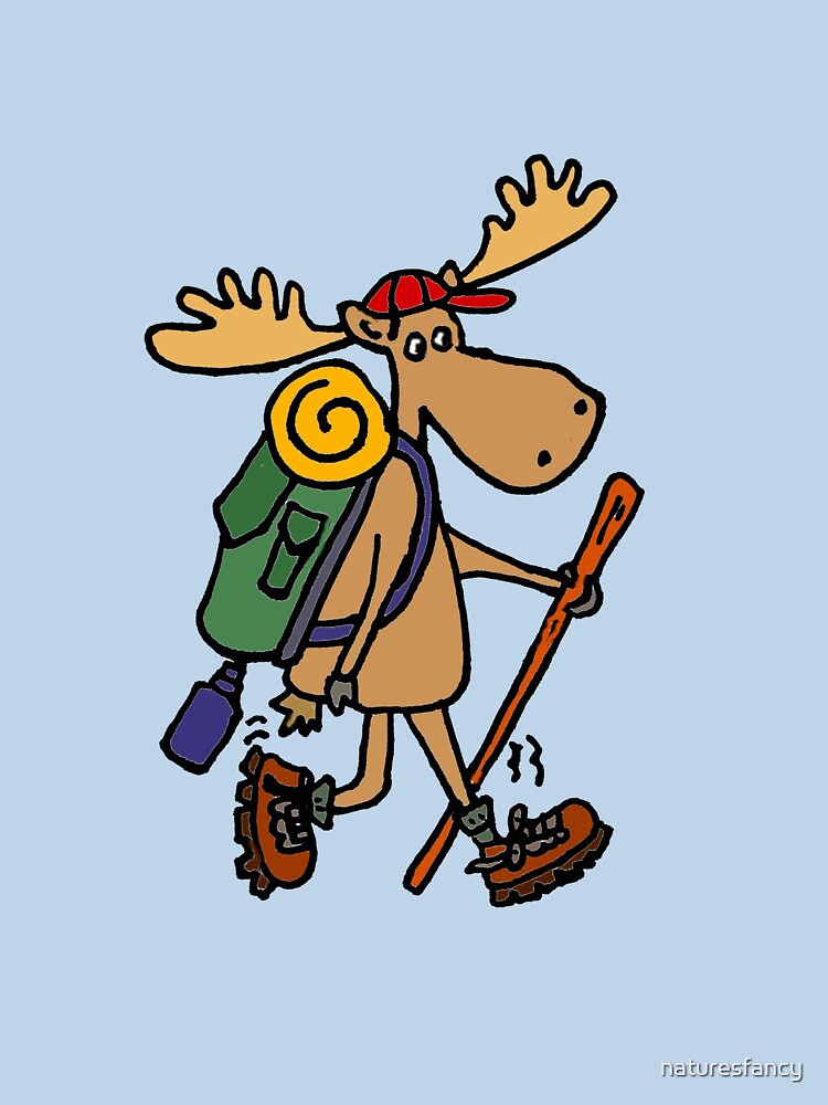 Funny Cool Moose Hiker by Nature's Fancy