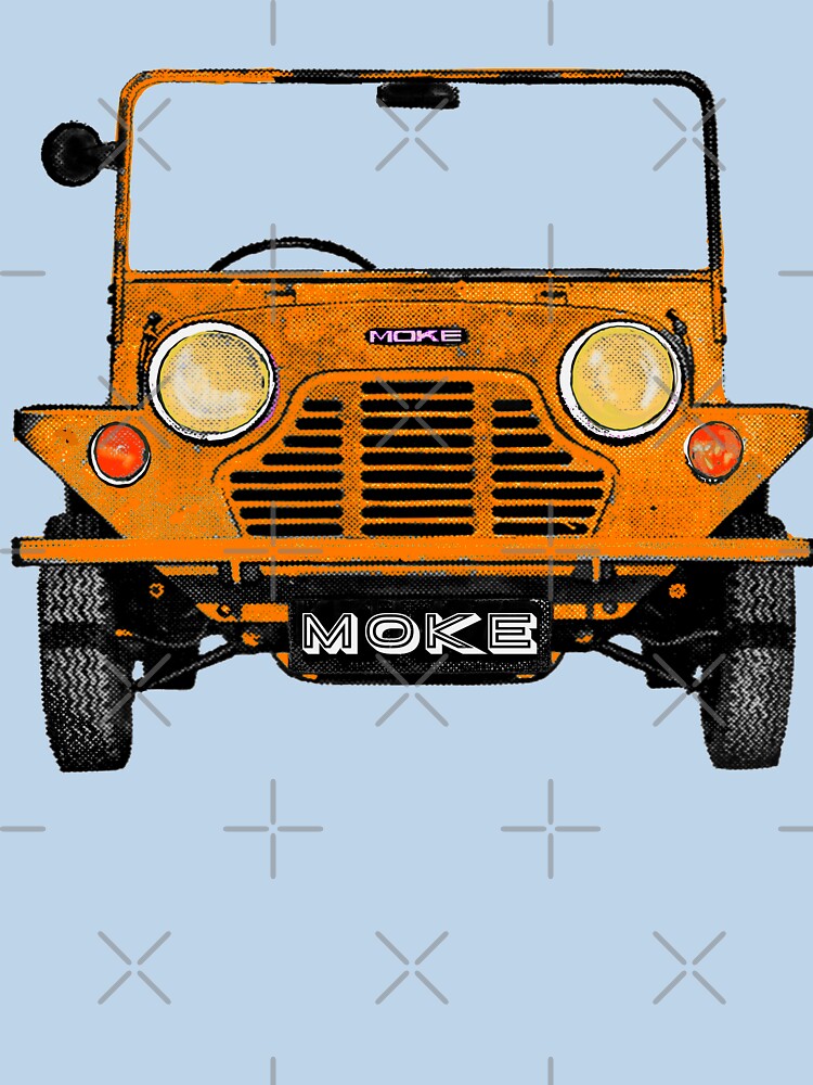 Classic vintage Mini Moke pop art orange by Kludoman