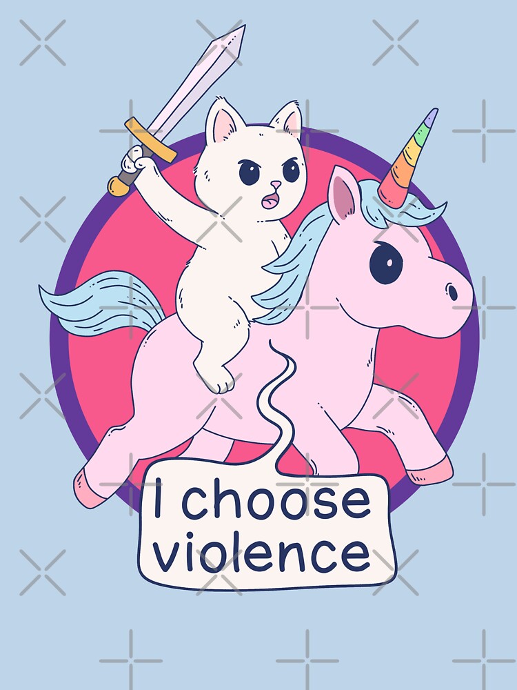 I Choose Violence Cat Riding Unicorn by Jess.a.creates