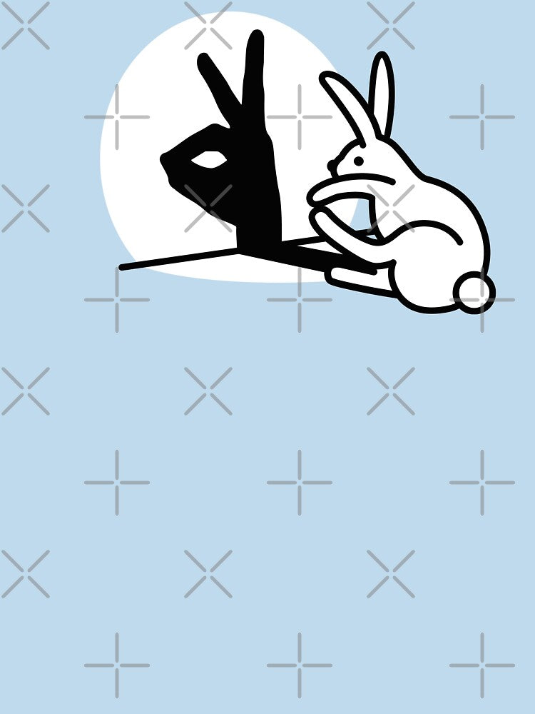 Funny Rabbit hand shadow puppets humor pop art by LaundryFactory